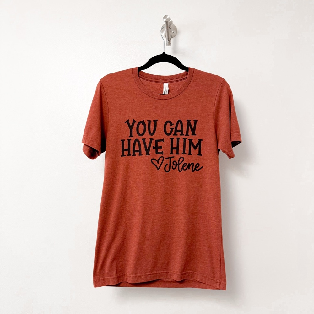 Dolly Parton Theme Lyric Graphic T-Shirt Rust Small‎